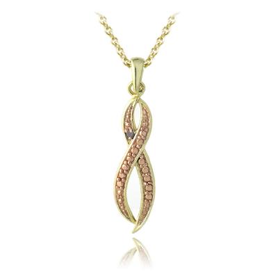 18K Rose Gold over Sterling Silver Champagne Diamond Accent Infinity Necklace
