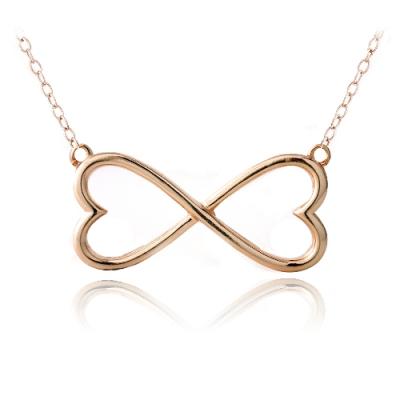 Rose Gold Tone over Sterling Silver Infinity Heart Necklace