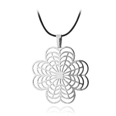 Stainless Steel Cutout Flower Necklace