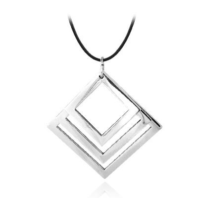 Stainless Steel Triple Diamond-Shape Necklace