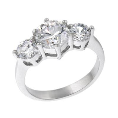 Sterling Silver Round CZ Bridal Engagement Ring