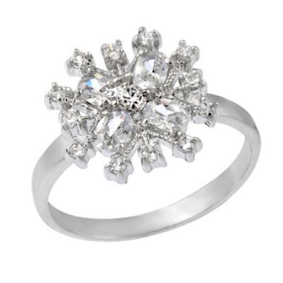 Sterling Silver CZ Snowflake Ring