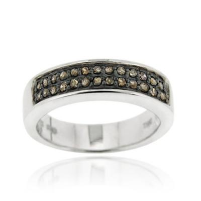 Sterling Silver 1/4ct. TDW Champagne Diamond Band Ring