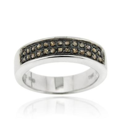 Sterling Silver 1/4ct. TDW Champagne Diamond Band Ring
