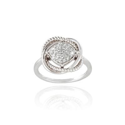 Sterling Silver 3/4ct White Topaz Love Knot Ring Size 7