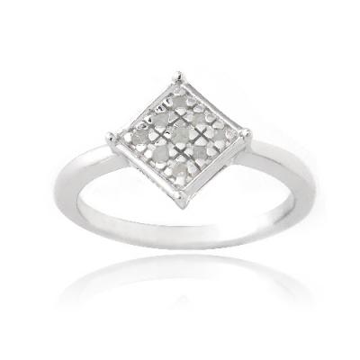 Sterling Silver 1/10ct Diamond Diamond-Shape Promise Ring