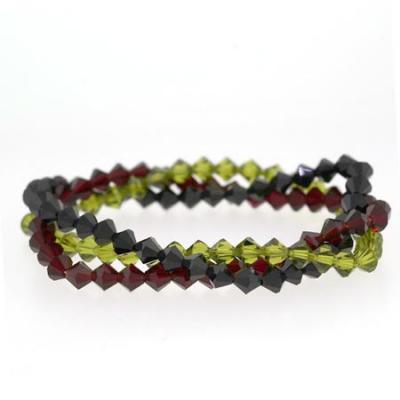 Genuine Swarovski Elements Three Strand Strech Bracelet