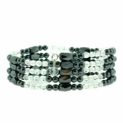 Genuine Hematite and Swarovski Elements Magentic Healing Anklet/ Bracelet/ Necklace