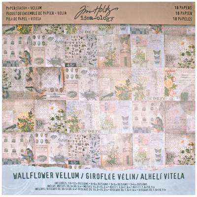 Idea-Ology Vellum Paper Stash 12'X12' 18/Pkg-Wallflower