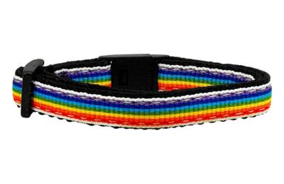 MiragePet Rainbow Striped Nylon Collars Rainbow Stripes Cat Safety