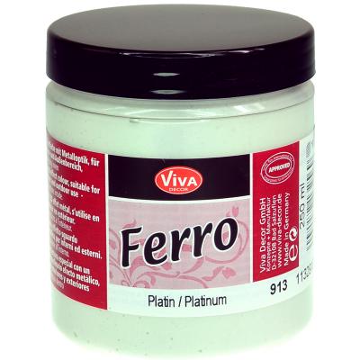 Ferro Metal Effect Textured Paint 3oz-Platinum