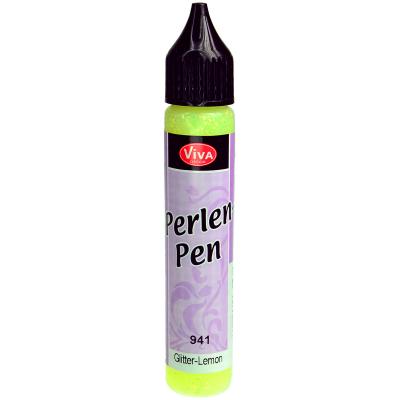 Viva Decor Pearl Pen 25ml-Glitter Lemon
