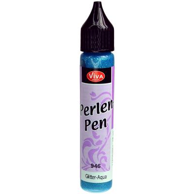 Viva Decor Pearl Pen 25ml-Glitter Aqua