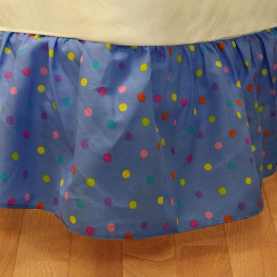 Multicolored Polka Dots Twin Bedskirt Blue Bedding Accessory