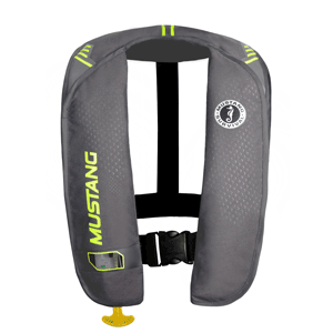 Mustang MIT 100 Inflatable Automatic PFD - Gray/Flourescent Yellow-Green
