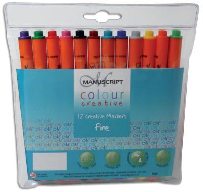 Manuscript Colour Creative Markers Fine Tip 12/Pkg-