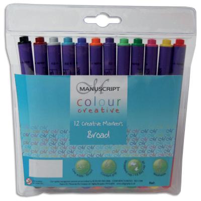 Manuscript Colour Creative Markers Broad Tip 12/Pkg-