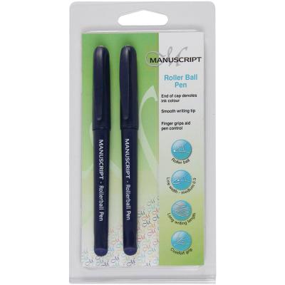 Manuscript Roller Ball Pen Twin Pack-Blue Ink