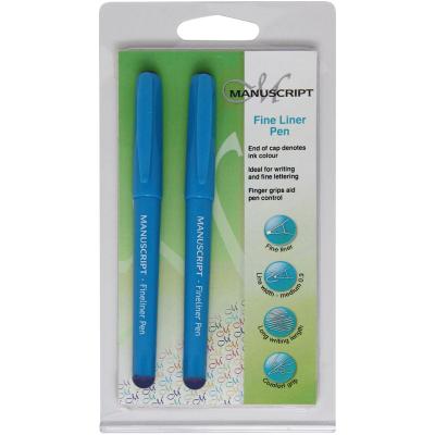 Manuscript Fine Liner Pens 2/Pkg-Blue Ink