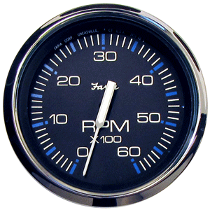 Faria Chesapeake Black SS 4' Tachometer - 6,000 RPM (Gas - Inboard & I/O)