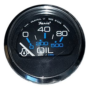 Faria Chesapeake Black SS 2' Oil Pressure Gauge - 80 PSI