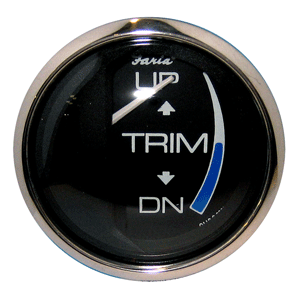 Faria Chesapeake Black SS 2' Trim Gauge (J/E/Suzuki Outboard)