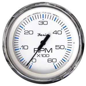 Faria Chesapeake White SS 4' Tachometer - 6,000 RPM (Gas - Inboard & I/O)