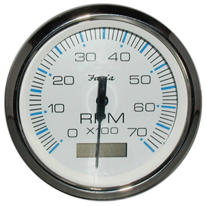 Faria Chesapeake White SS 4' Tachometer w/Hourmeter - 7,000 RPM (Gas - Outboard)