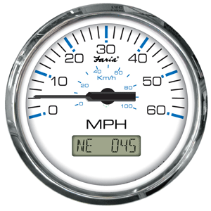 Faria Chesapeake White SS 4' Speedometer - 60MPH (GPS)
