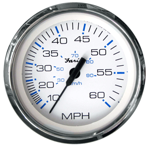 Faria Chesapeake White SS 4' Speedometer - 60MPH (Mechanical)