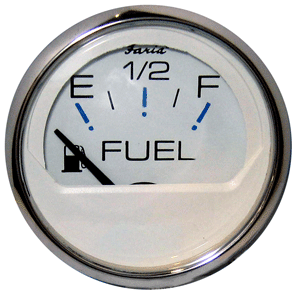 Faria Chesapeake White SS 2' Fuel Level Gauge (E-1/2-F)