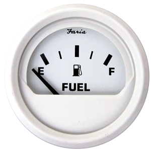 Faria Dress White 2' Fuel Level Gauge (E-1/2-F)
