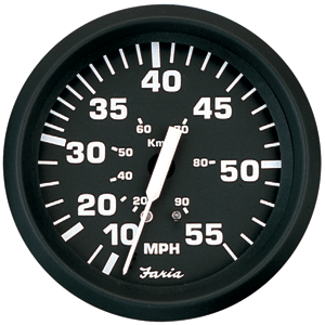 Faria Euro Black 4' Speedometer - 55MPH (Mechanical)