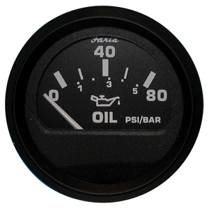 Faria Euro Black 2' Oil Pressure Gauge (80 PSI)