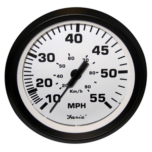 Faria Euro White 4' Speedometer - 55MPH (Mechanical)