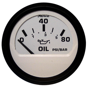 Faria Euro White 2' Oil Pressure Gauge - 80PSI
