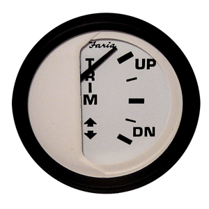 Faria Euro White 2' Trim Gauge (J/E/Suzuki Outboard)