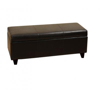 Warehouse of Tiffany Sharon Brown Faux  Leather Storage Bench