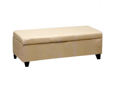Bolbolac Beige Flower Fabric-upholstered Storage Bench