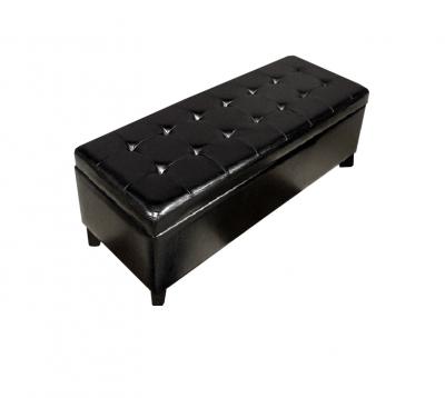 Many Black Tuffed Storage Bench