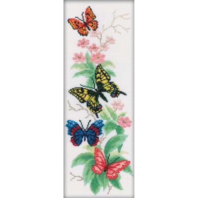 RTO Counted Cross Stitch Kit 6.25''X17.75''-Butterflies And Flowers (14 Count)