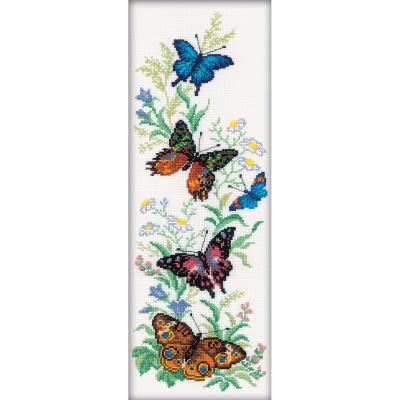 RTO Counted Cross Stitch Kit 6.25''X17.75''-Flying Butterflies (14 Count)