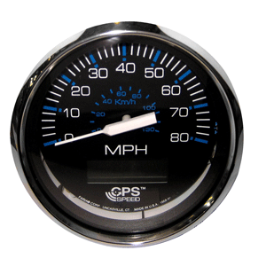 Faria Chesapeake Black SS 4' Speedometer - 80MPH (GPS)