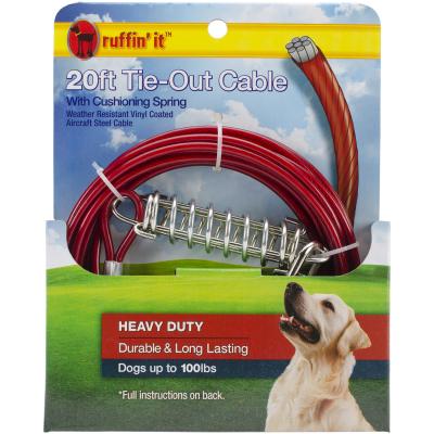 Heavy Duty Cable Tie Out W/Cushioning Spring 20ft-