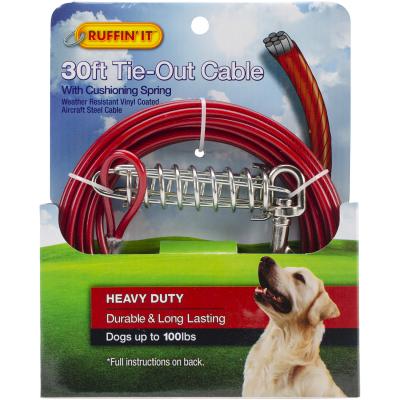 Heavy Duty Cable Tie Out W/Cushioning Spring 30ft-