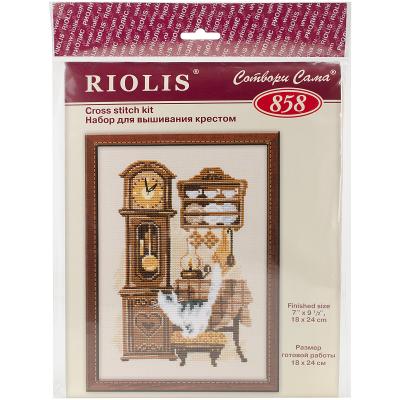 RIOLIS Counted Cross Stitch Kit 7'X9.5'-Cat With Clock (15 Count)