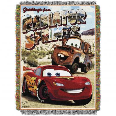 Cars Greetings Radiator Springs Licensed 48'x 60' Woven Tapestry Throw  by The Northwest Company