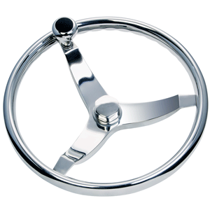 Schmitt & Ongaro 714 Vision Cast 13.5' SS WHeel w/Knob, Finger Grip & Faux Nut - 3/4' Taper Shaft