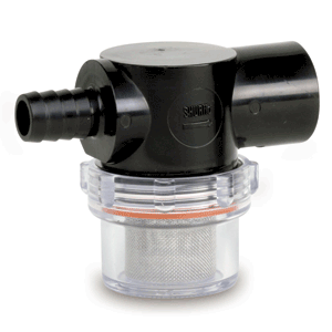 Shurflo by Pentair Twist-On Water Strainer - 1/2' Barb Inlet - Clear Bowl
