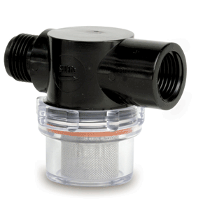 Shurflo by Pentair Twist-On Water Strainer - 1/2' Pipe Inlet - Clear Bowl